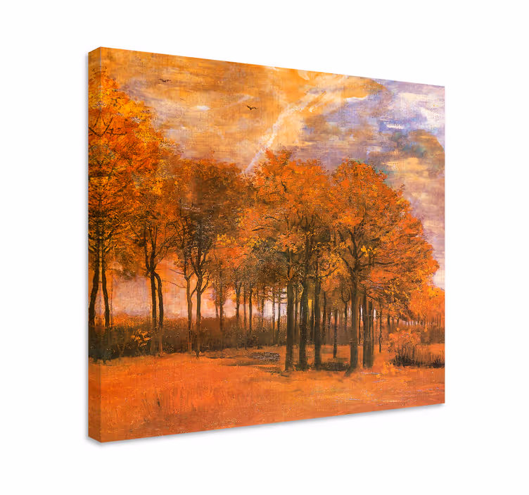 Cuadro paisajes Arboles rojos de otoño - TenVinilo