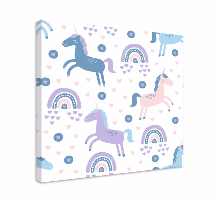 Cuadro ciervos con patrones de unicornios juguetones - TenVinilo