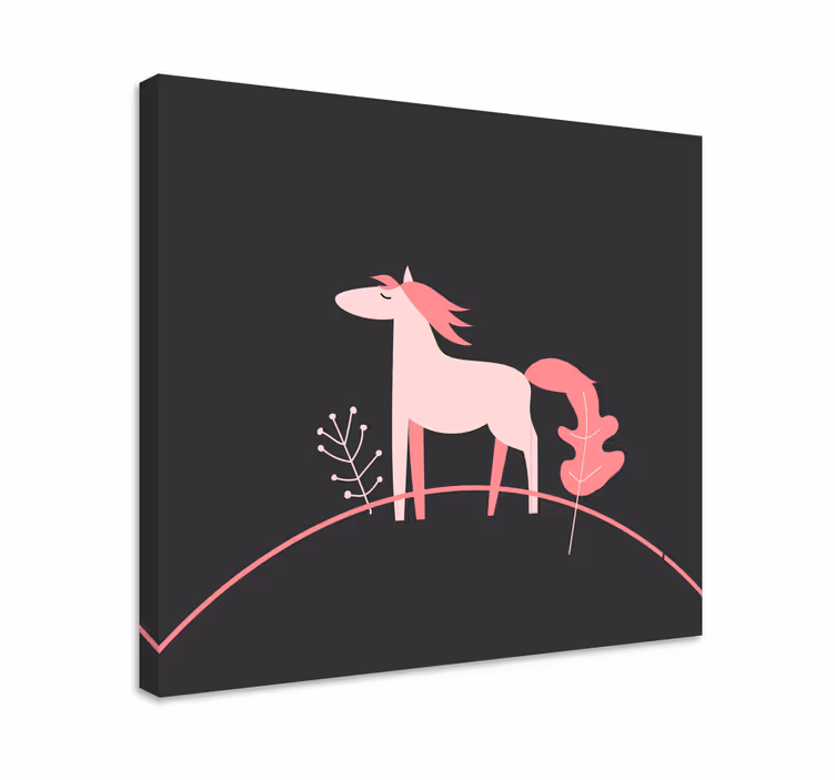 Cuadro caballos caballo rosa estiloso - TenVinilo
