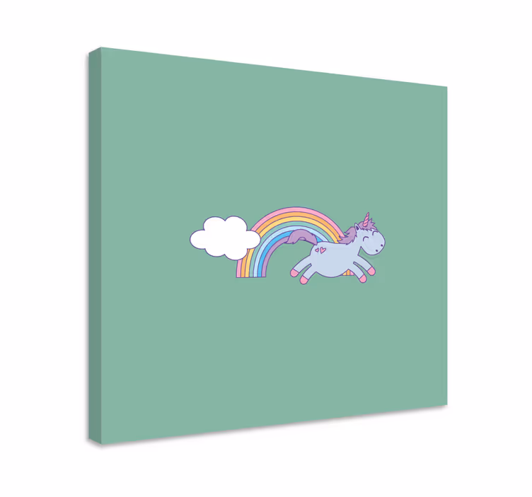 Cuadro de unicornios unicorno saltando feliz - TenVinilo