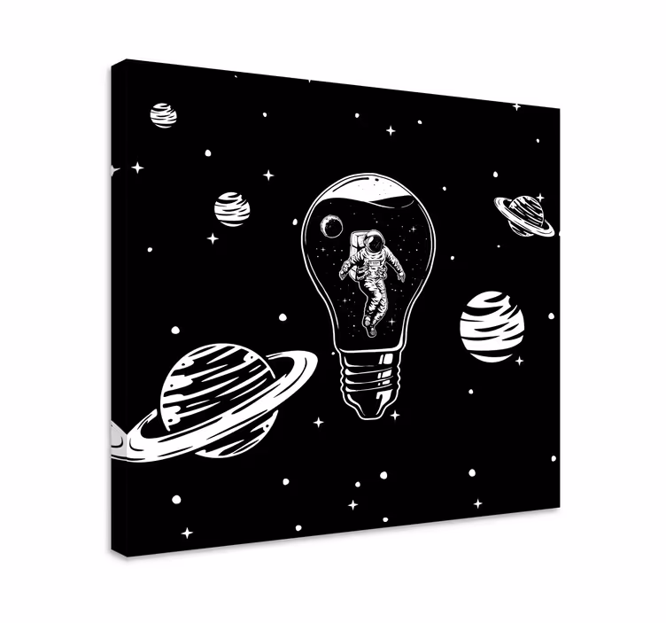 Cuadro bodegones astronauta en bombilla - TenVinilo