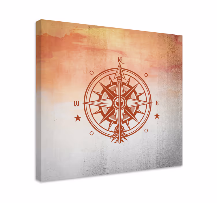 Cuadro mapa diseño de rosa de los vientos - TenVinilo
