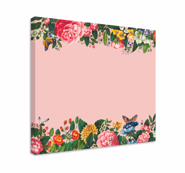 Cuadro de flores Peonías vintage con hojas - TenVinilo