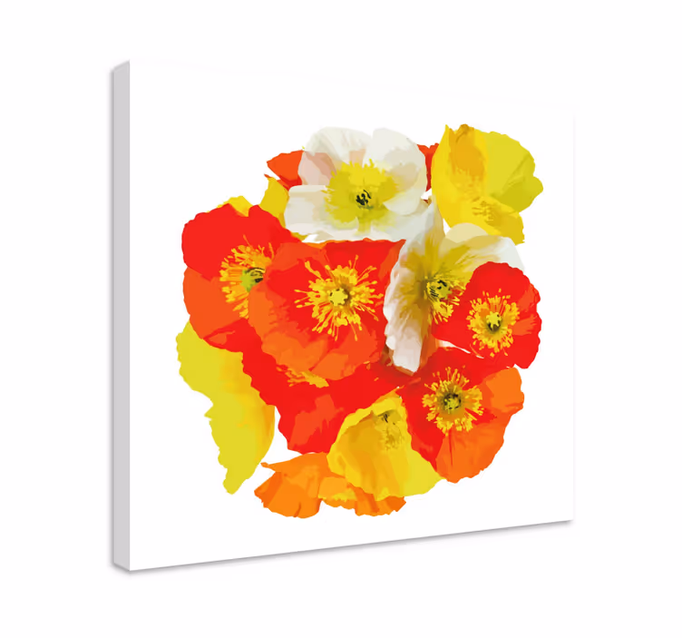 Cuadro de flores Amapola roja y amarilla - TenVinilo