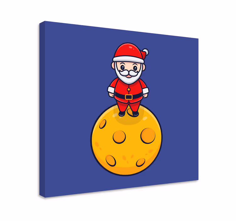 Cuadro de navidad Santa claus en la luna - TenVinilo