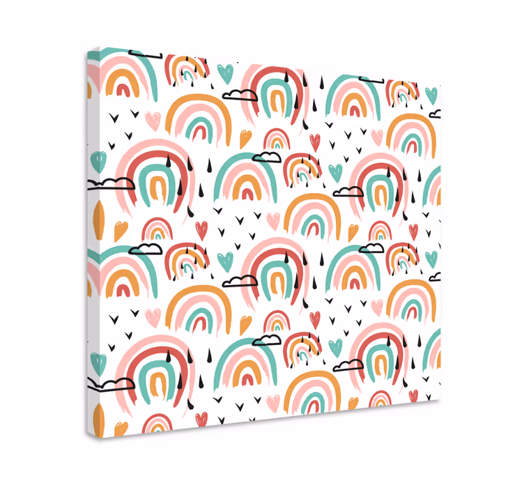 Cuadro infantil Arco iris dibujado a mano doodle - TenVinilo
