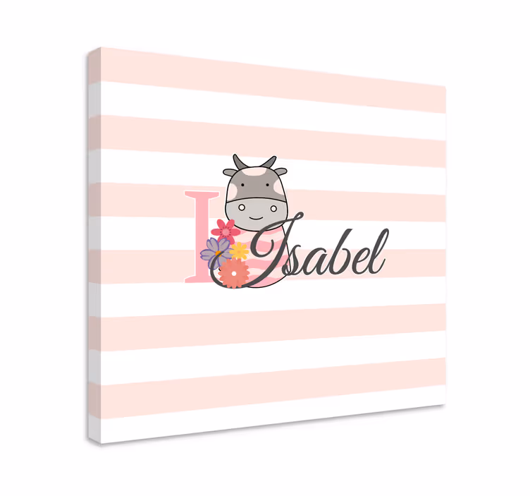 Cuadro de personas diseño de vaca linda - TenVinilo