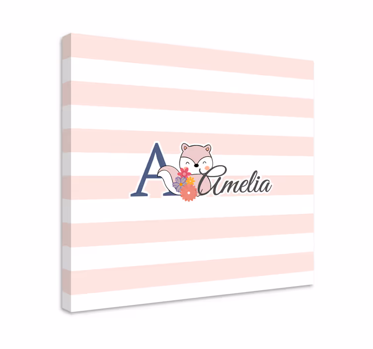 Cuadro para bebés personalización zorro bonito - TenVinilo