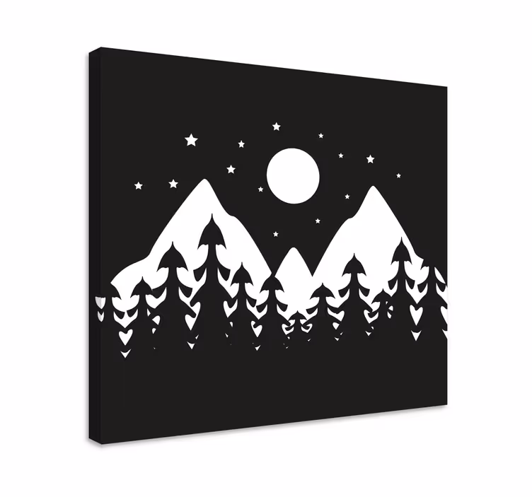 Cuadro paisajes escena de bosque montañés - TenVinilo