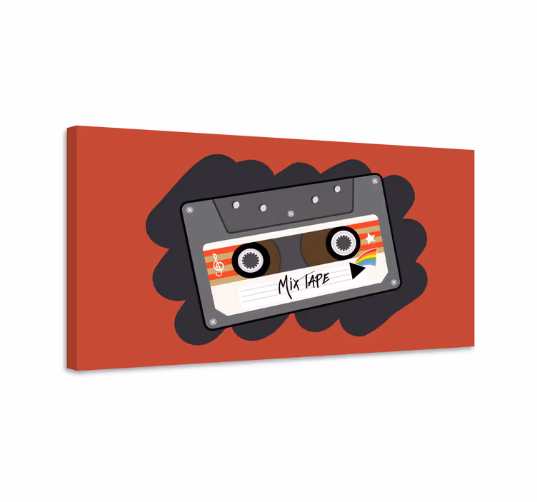 Cuadro musical diseño retro de mixtape - TenVinilo