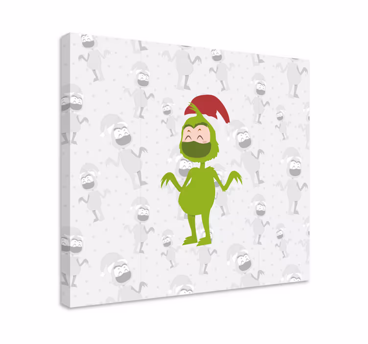 Cuadro de navidad Feliz navidad con cara de mascara - TenVinilo