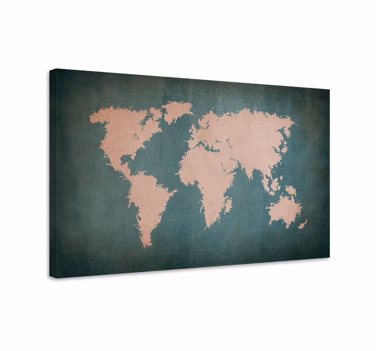 Cuadro mapa mapa del mundo estilizado - TenVinilo