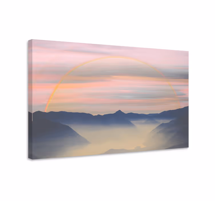 Cuadro paisajes paisaje de niebla en la montaña - TenVinilo