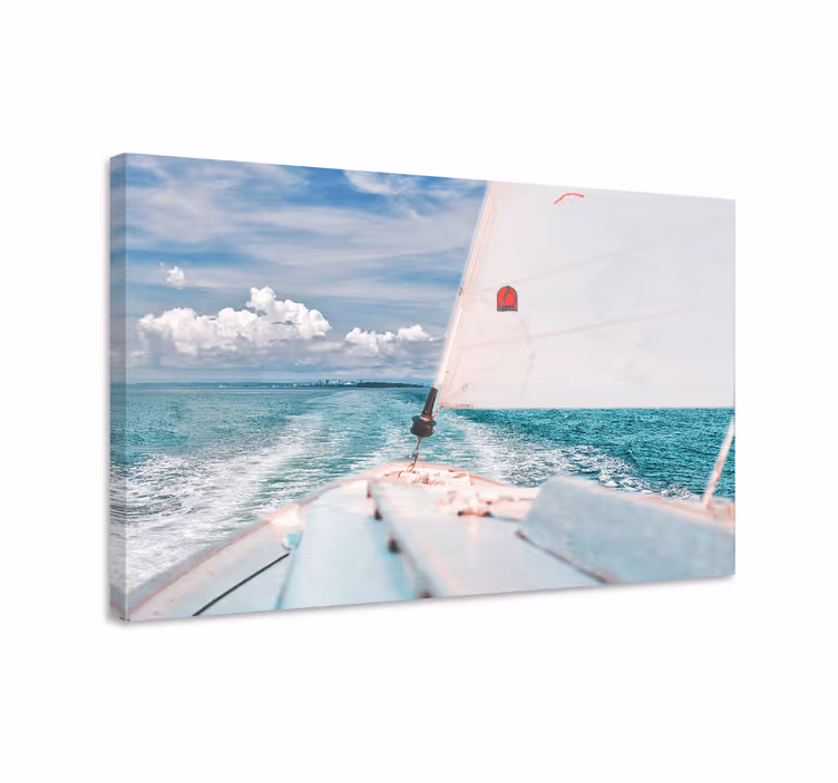 Cuadro de marineros navegando a través de olas - TenVinilo