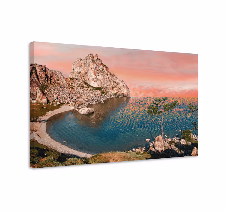 Cuadro paisajes Puesta de sol en la orilla del lago baikal - TenVinilo