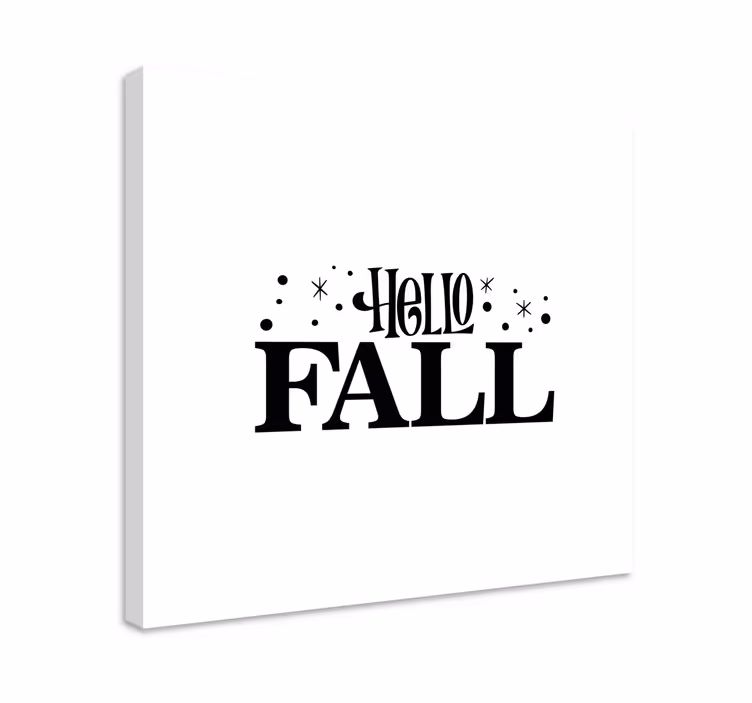 Cuadro frase Hola otoño diseño de letras - TenVinilo