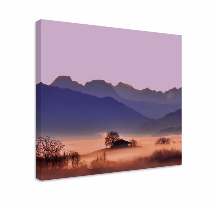 Cuadro paisajes serenidad de niebla en montañas - TenVinilo