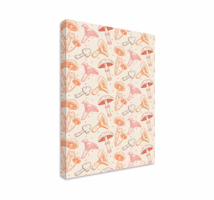 Cuadro de flores con motivos de setas - TenVinilo