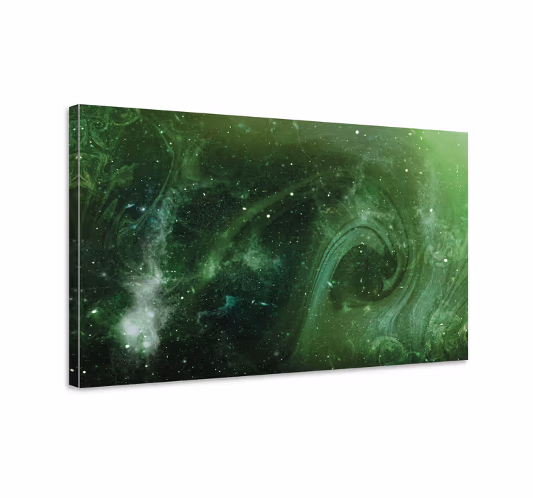 Cuadro moderno Vista espacial con colores verdes - TenVinilo