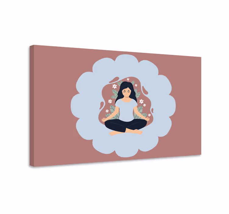 Cuadro casa Ilustración de práctica de yoga - TenVinilo