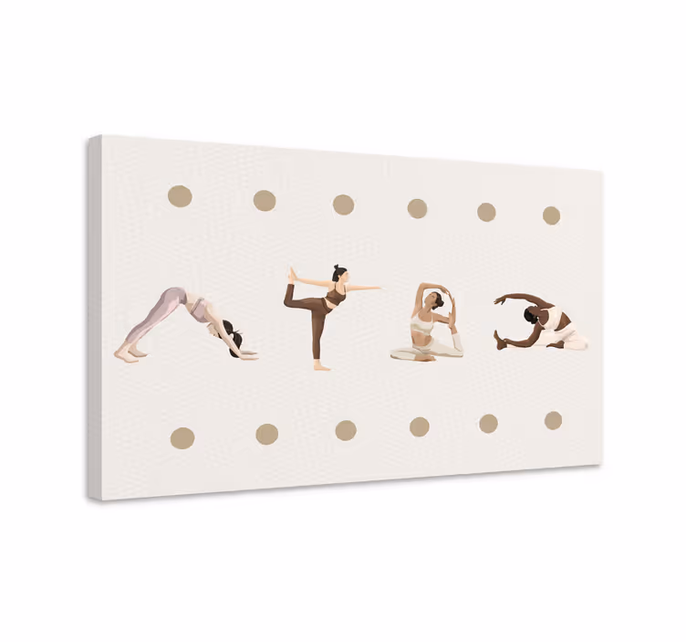 Cuadro casa Diferentes posturas de yoga - TenVinilo