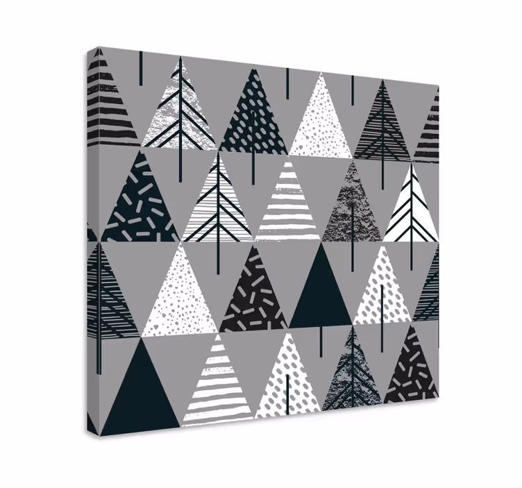Cuadro de árboles picos de pinos estilizados - TenVinilo