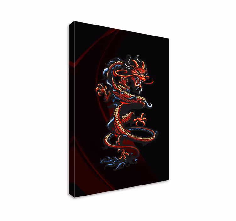 Cuadro animales Dragón oscuro acurrucado - TenVinilo