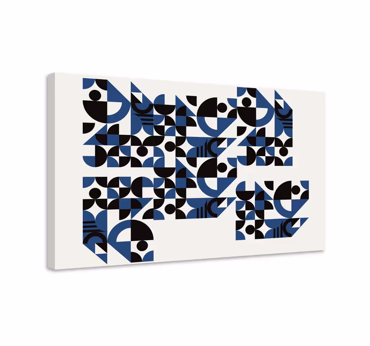 Cuadro para pasillo Diseño urbano rompecabezas azul - TenVinilo