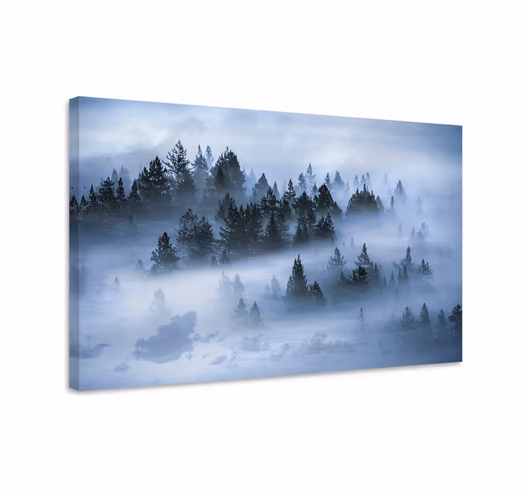 Cuadro paisajes Impresión estética de pinos y nubes - TenVinilo