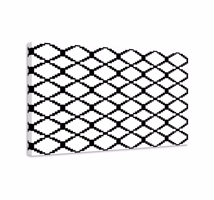 Cuadro figuras geométricas patrón en blanco y negro - TenVinilo