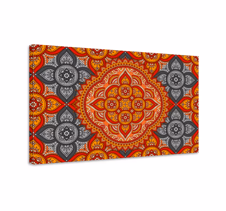 Cuadro de mandala con patrón floral intrincado - TenVinilo