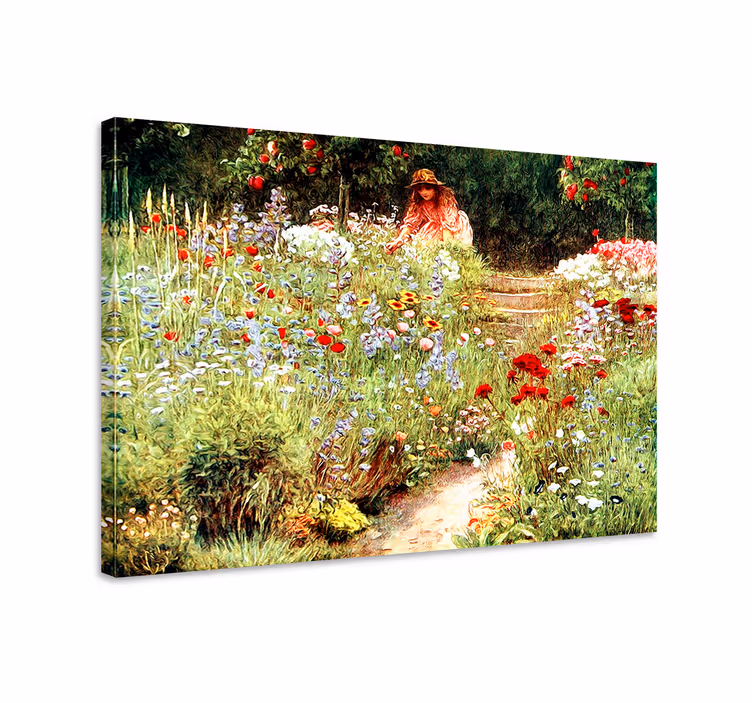 Cuadro paisajes Jardín vintage estilo cottagecore - TenVinilo