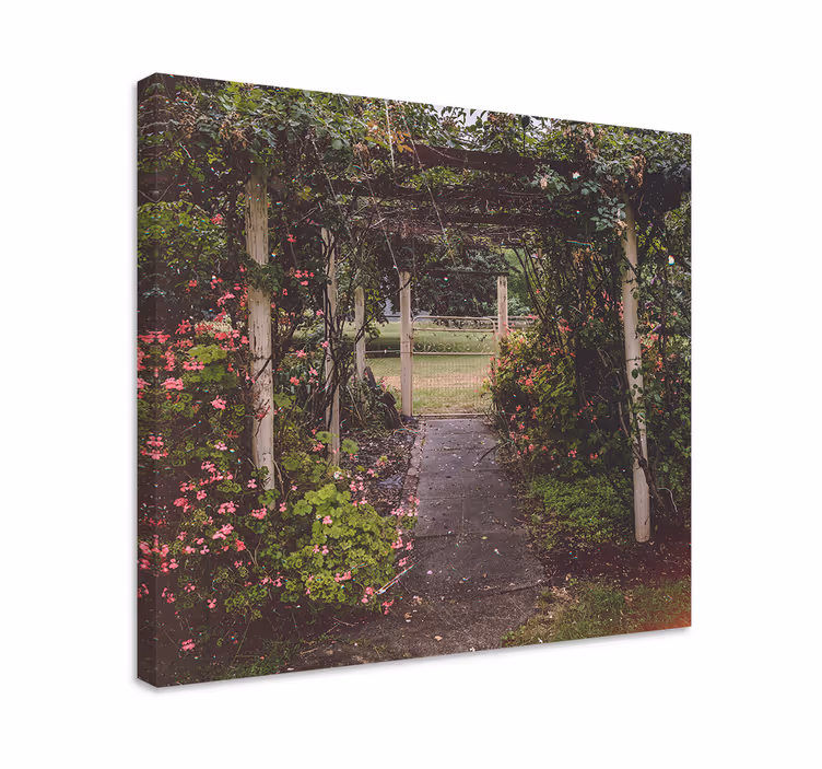 Cuadro de flores camino de jardín floral - TenVinilo
