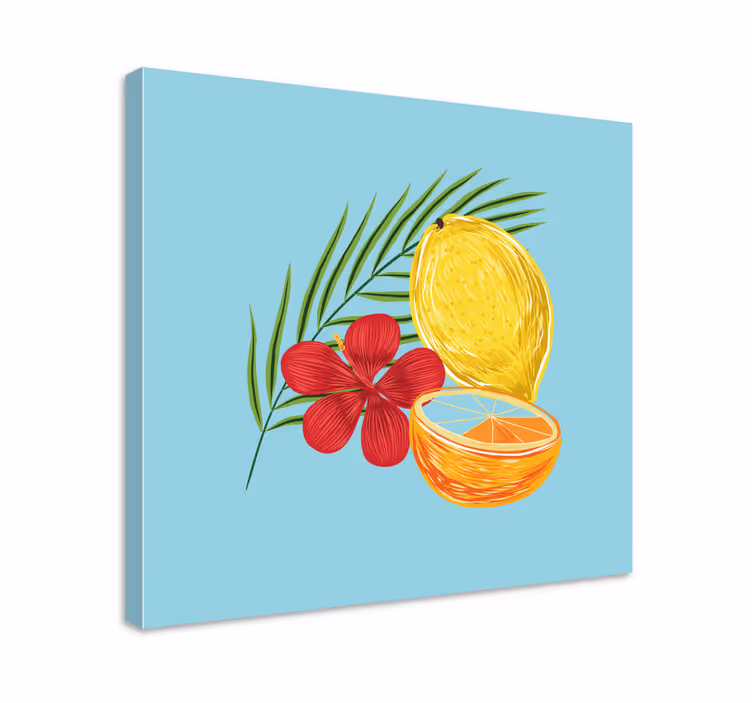 Cuadro para cocina Diseño de frutas de limones pastel - TenVinilo