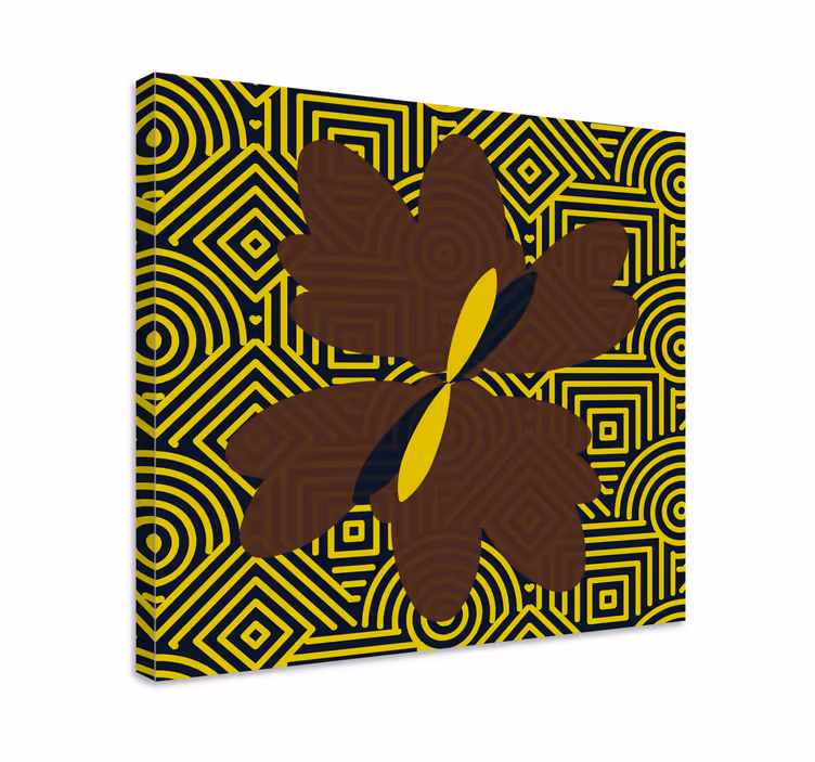 Cuadro abstracto Estilo africano marrón y amarillo - TenVinilo