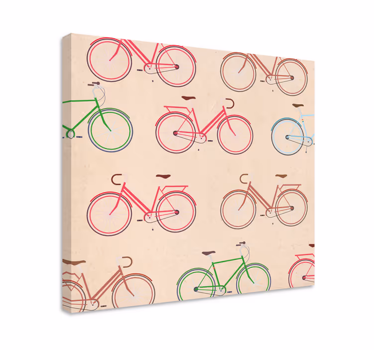 Cuadro deporte patrones coloridos de bicicletas - TenVinilo