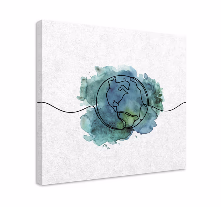 Cuadro para salón Esfera terrestre minimalista - TenVinilo