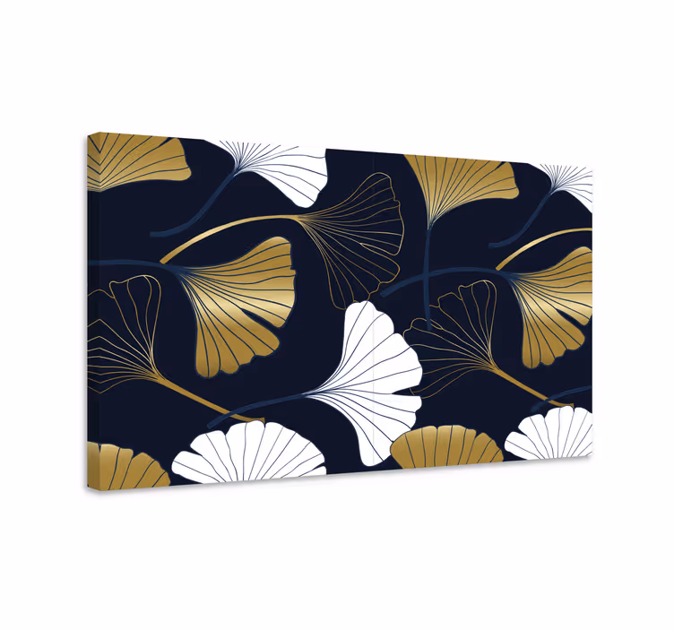 Cuadro moderno Hojas de ginkgo en relieve - TenVinilo