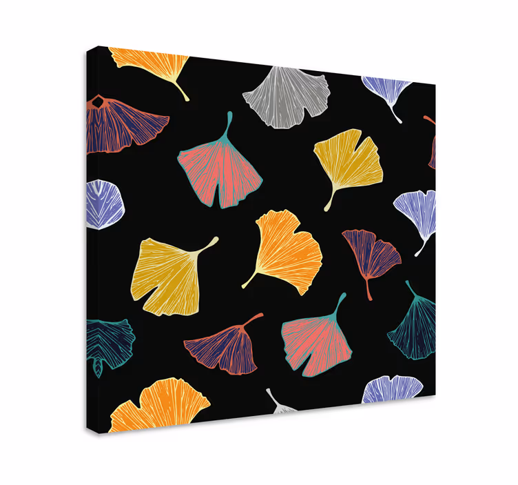 Cuadro de flores ilustraciones de hoja de ginkgo - TenVinilo