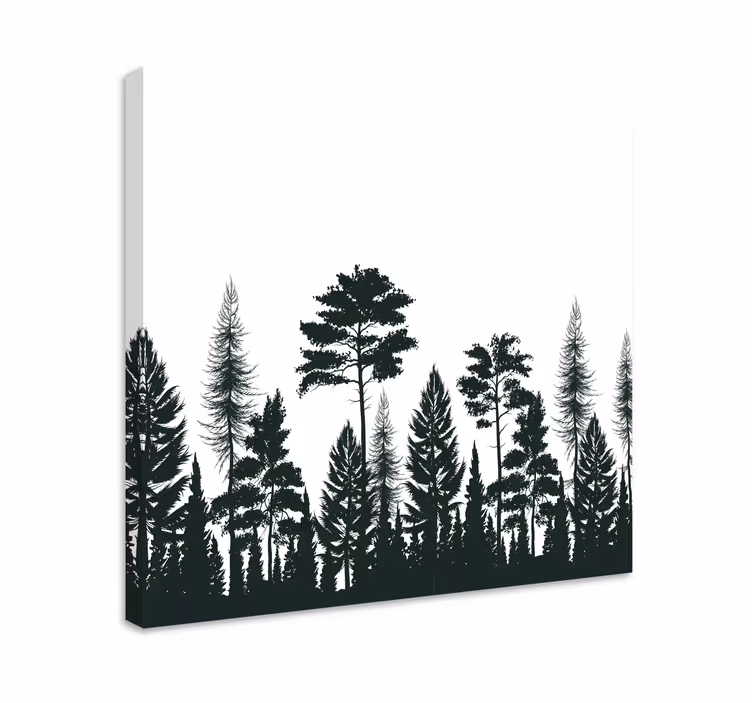 Cuadro árboles Silueta de pinos - TenVinilo