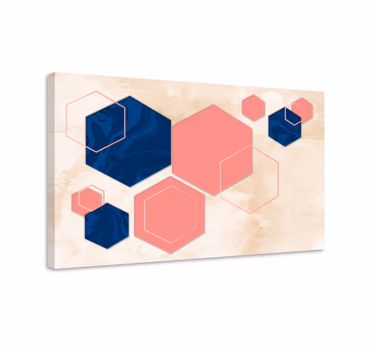 Cuadro geométrico Pastel hexágonos arte geométrico - TenVinilo