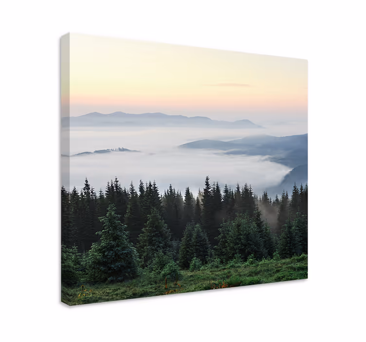 Cuadro paisajes vista montañosa tranquila - TenVinilo