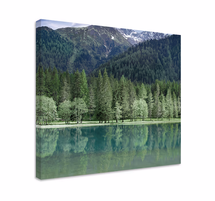 Cuadro paisajes reflejo serene en montañas - TenVinilo