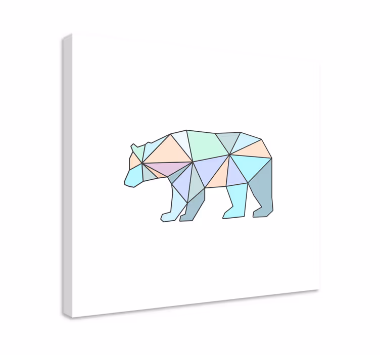 Cuadro geométrico Oso de triángulos geométricos - TenVinilo