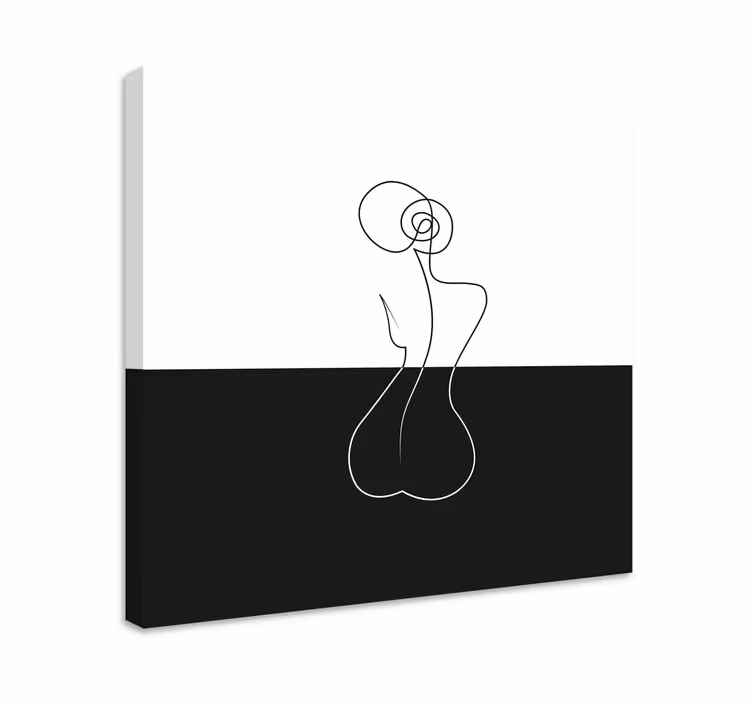 Cuadro abstracto arte de línea minimalista - TenVinilo