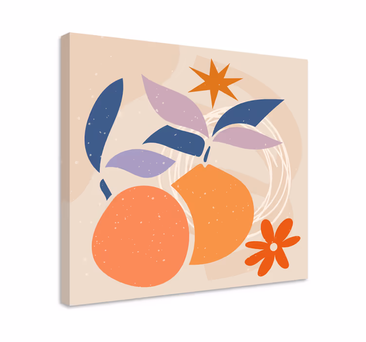 Cuadro moderno Diseño abstracto minimalista con frutas - TenVinilo