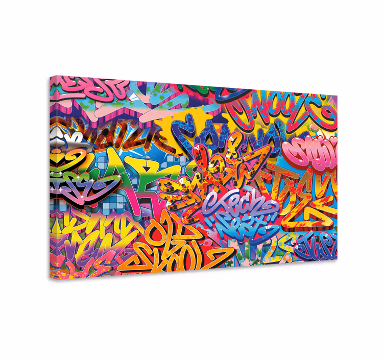 Cuadro moderno Colorido diseño de pintura de graffiti - TenVinilo