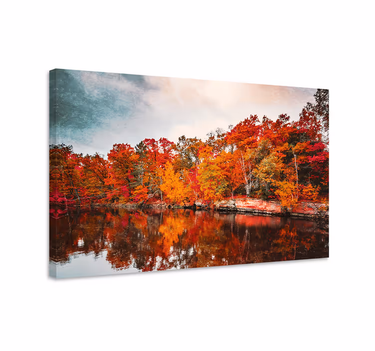 Cuadro paisajes reflejos de otoño - TenVinilo