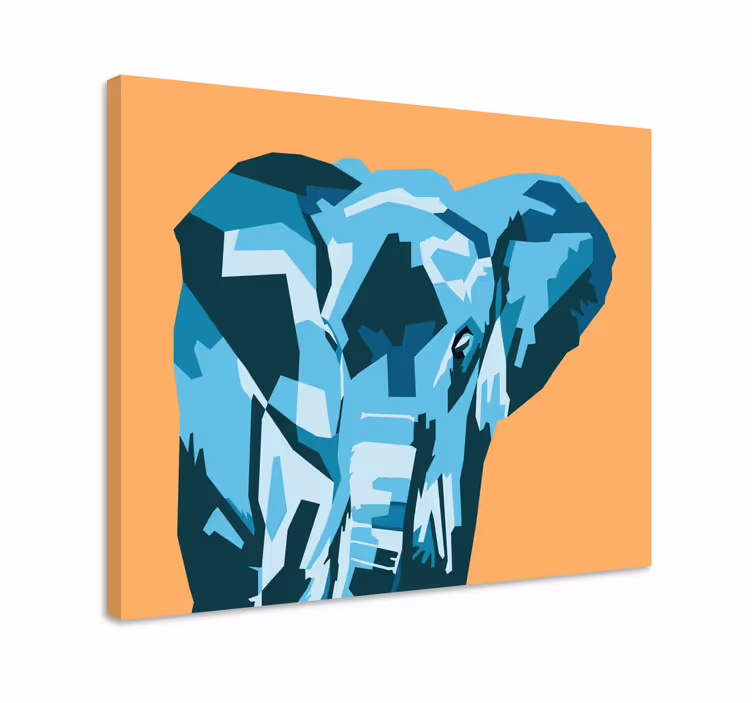 Cuadro elefante Animales geométricos lindo elefante - TenVinilo