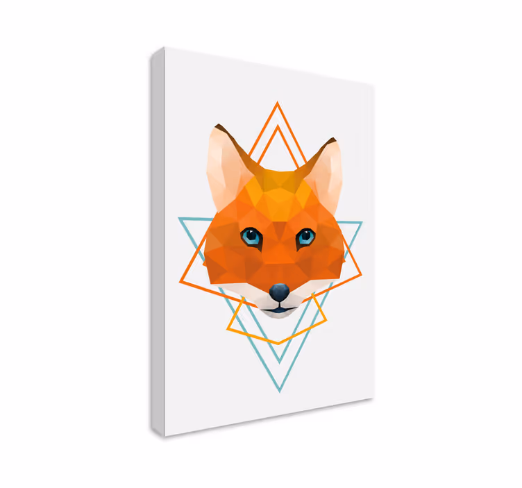 Cuadro animales Animales geométricos zorro salvaje - TenVinilo